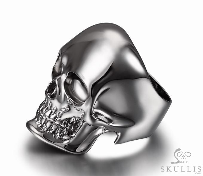 The Master - Black Rutanium & 925 Sterling Silver Plated Skull Ring The Master - Black Rutanium & 925 Sterling Silver Plated Skull Ring