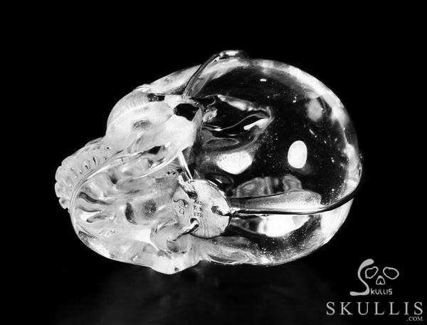 Transparent! Quartz Rock Crystal & 925 Sterling Silver Carved Crystal Skull Pendant with 925 Sterling Silver Transparent! Quartz Rock Crystal & 925 Sterling Silver Carved Crystal Skull Pendant with 925 Sterling Silver