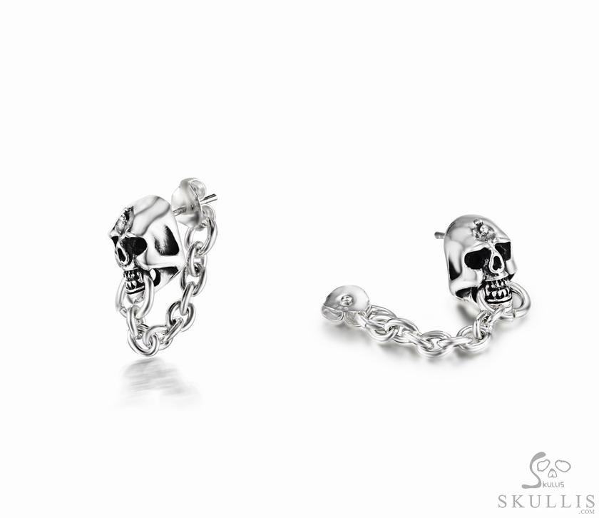 The Linked Mind - 925 Sterling Silver Skull Earrings The Linked Mind - 925 Sterling Silver Skull Earrings