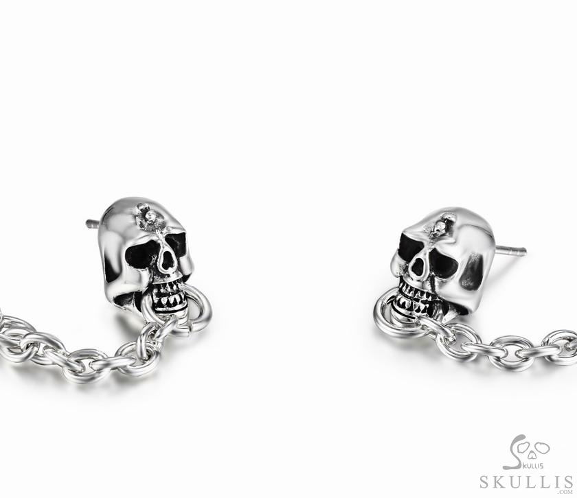The Linked Mind - 925 Sterling Silver Skull Earrings The Linked Mind - 925 Sterling Silver Skull Earrings