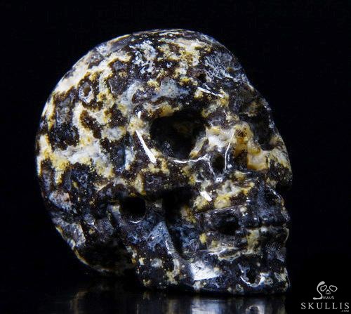2.0" Blue Ocean Agate Carved Crystal Skull, Realistic 2.0" Blue Ocean Agate Carved Crystal Skull, Realistic