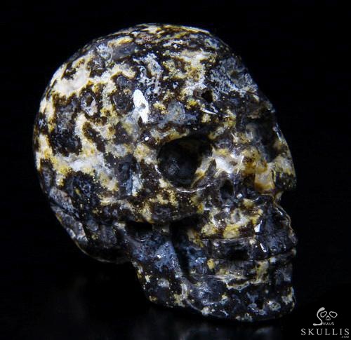 2.0" Blue Ocean Agate Carved Crystal Skull, Realistic 2.0" Blue Ocean Agate Carved Crystal Skull, Realistic