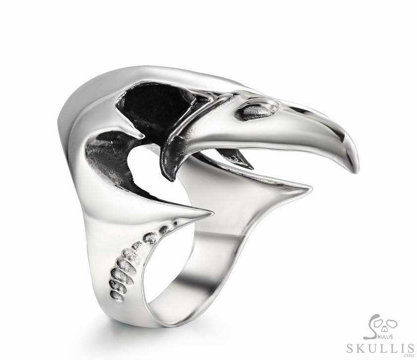Raptor Skull Guardian - 925 Sterling Silver Skull Ring Raptor Skull Guardian - 925 Sterling Silver Skull Ring