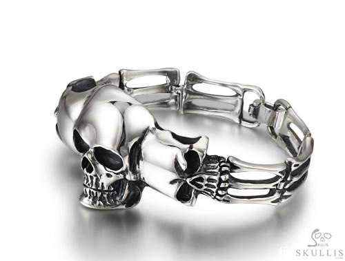 The Architect of Grace - Oxidized 925 Sterling Silver Skull Bracelet, Skull Jewelry, for Women & Men The Architect of Grace - Oxidized 925 Sterling Silver Skull Bracelet, Skull Jewelry, for Women & Men