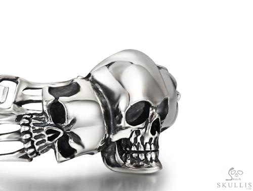 The Architect of Grace - Oxidized 925 Sterling Silver Skull Bracelet, Skull Jewelry, for Women & Men The Architect of Grace - Oxidized 925 Sterling Silver Skull Bracelet, Skull Jewelry, for Women & Men