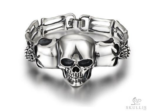 The Architect of Grace - Oxidized 925 Sterling Silver Skull Bracelet, Skull Jewelry, for Women & Men The Architect of Grace - Oxidized 925 Sterling Silver Skull Bracelet, Skull Jewelry, for Women & Men