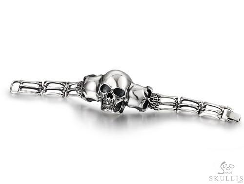 The Architect of Grace - Oxidized 925 Sterling Silver Skull Bracelet, Skull Jewelry, for Women & Men The Architect of Grace - Oxidized 925 Sterling Silver Skull Bracelet, Skull Jewelry, for Women & Men