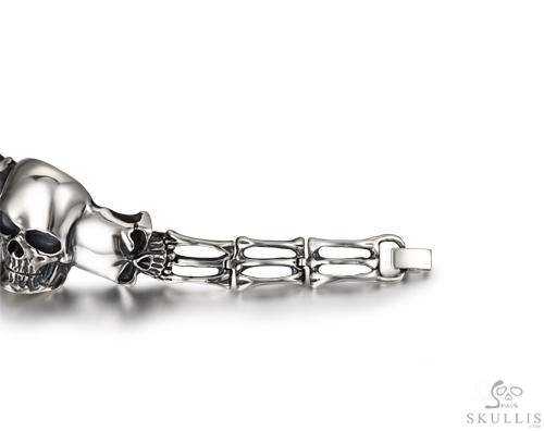 The Architect of Grace - Oxidized 925 Sterling Silver Skull Bracelet, Skull Jewelry, for Women & Men The Architect of Grace - Oxidized 925 Sterling Silver Skull Bracelet, Skull Jewelry, for Women & Men