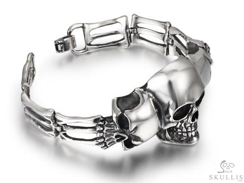 The Architect of Grace - Oxidized 925 Sterling Silver Skull Bracelet, Skull Jewelry, for Women & Men The Architect of Grace - Oxidized 925 Sterling Silver Skull Bracelet, Skull Jewelry, for Women & Men