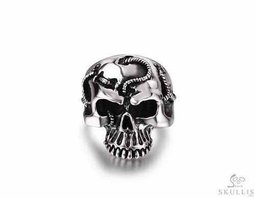 Rope Banding 925 Sterling Silver Skull Ring Rope Banding 925 Sterling Silver Skull Ring