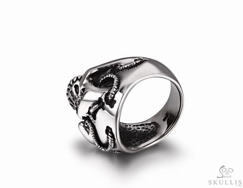 Rope Banding 925 Sterling Silver Skull Ring Rope Banding 925 Sterling Silver Skull Ring