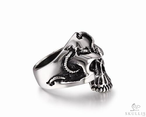 Rope Banding 925 Sterling Silver Skull Ring Rope Banding 925 Sterling Silver Skull Ring