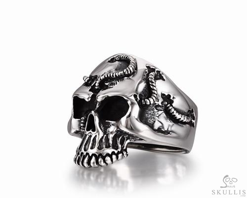 Rope Banding 925 Sterling Silver Skull Ring Rope Banding 925 Sterling Silver Skull Ring