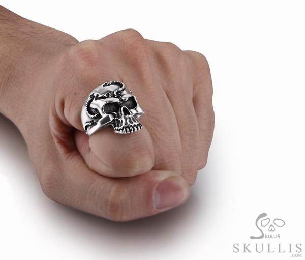 Rope Banding 925 Sterling Silver Skull Ring Rope Banding 925 Sterling Silver Skull Ring