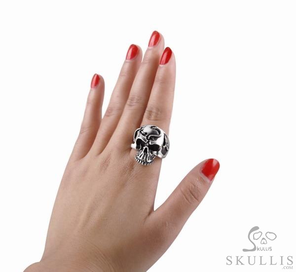 Rope Banding 925 Sterling Silver Skull Ring Rope Banding 925 Sterling Silver Skull Ring