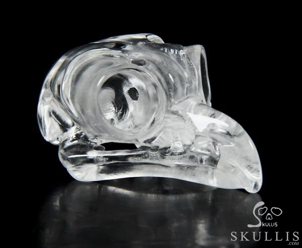 Clear 1.6" Quartz Rock Crystal Carved Crystal Owl Skull Clear 1.6" Quartz Rock Crystal Carved Crystal Owl Skull