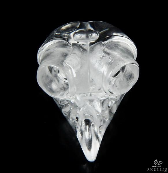 Clear 1.6" Quartz Rock Crystal Carved Crystal Owl Skull Clear 1.6" Quartz Rock Crystal Carved Crystal Owl Skull