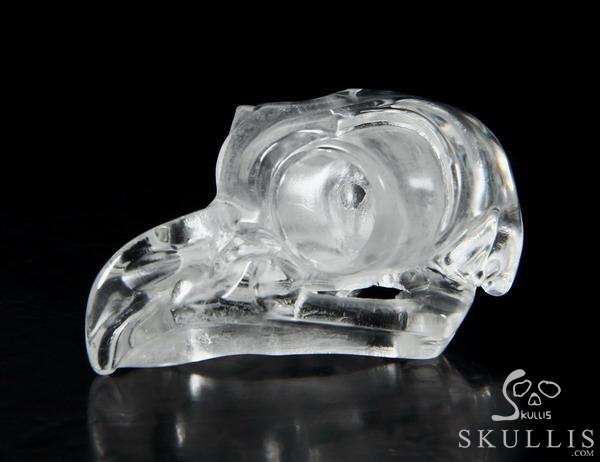 Clear 1.6" Quartz Rock Crystal Carved Crystal Owl Skull Clear 1.6" Quartz Rock Crystal Carved Crystal Owl Skull