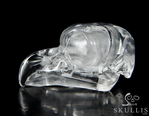 Clear 1.6" Quartz Rock Crystal Carved Crystal Owl Skull Clear 1.6" Quartz Rock Crystal Carved Crystal Owl Skull