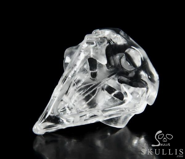 Clear 1.6" Quartz Rock Crystal Carved Crystal Owl Skull Clear 1.6" Quartz Rock Crystal Carved Crystal Owl Skull