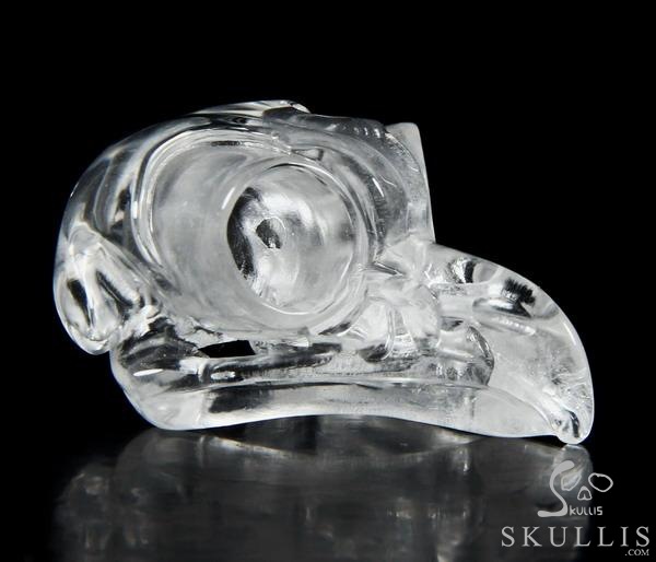 Clear 1.6" Quartz Rock Crystal Carved Crystal Owl Skull Clear 1.6" Quartz Rock Crystal Carved Crystal Owl Skull