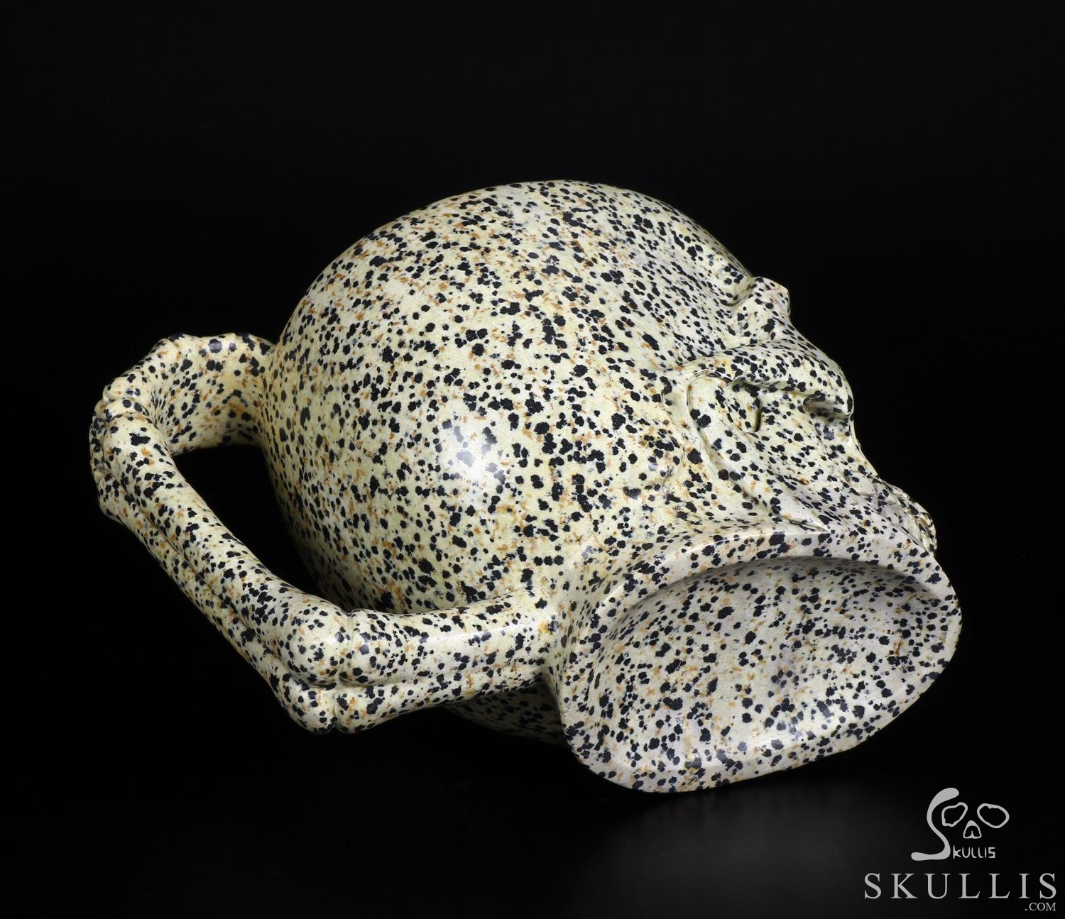 Huge 6.6" Dalmatian Jasper Carved Crystal Skull Coffee Mug Huge 6.6" Dalmatian Jasper Carved Crystal Skull Coffee Mug