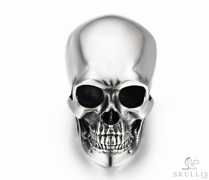 1.1" Oxidized & 925 Sterling Silver Skull, Super Realistic 1.1" Oxidized & 925 Sterling Silver Skull, Super Realistic