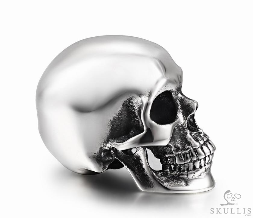 1.1" Oxidized & 925 Sterling Silver Skull, Super Realistic 1.1" Oxidized & 925 Sterling Silver Skull, Super Realistic