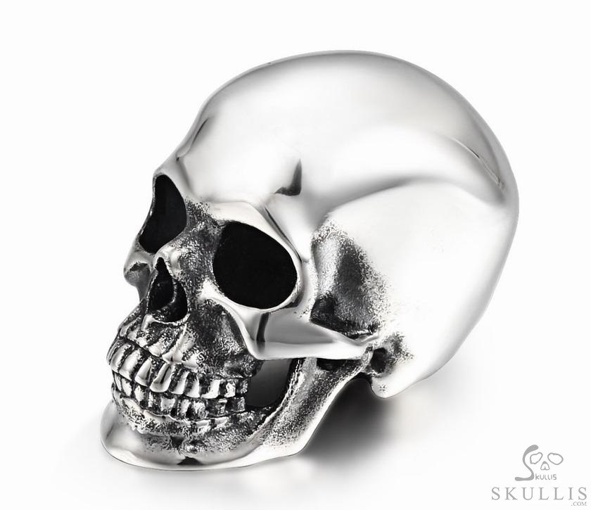 1.1" Oxidized & 925 Sterling Silver Skull, Super Realistic 1.1" Oxidized & 925 Sterling Silver Skull, Super Realistic