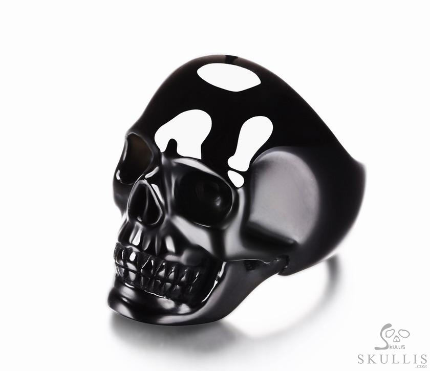 The Poetic Dreamer - Solid Black Obsidian & 925 Sterling Silver Hand Carved Crystal Skull Ring, Crystal Healing Skull Jewelry, for Women & Men The Poetic Dreamer - Solid Black Obsidian & 925 Sterling Silver Hand Carved Crystal Skull Ring, Crystal Healing Skull Jewelry, for Women & Men
