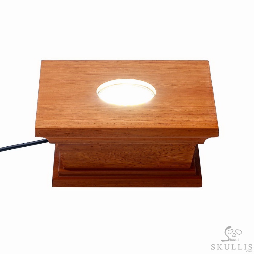 Rikoo Rosewood LED White Light Display Stand, Crystal Lamp Wooden Base for Gemstone Crystal Stone Sculpture & Mineral Specimen Rikoo Rosewood LED White Light Display Stand, Crystal Lamp Wooden Base for Gemstone Crystal Stone Sculpture & Mineral Specimen