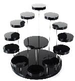 Floating 13 Crystal Skulls Black Acrylic Display Stand for 1.5"-2.5" Crystal skull