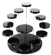 Floating 13 Crystal Skulls Black Acrylic Display Stand for 1.5"-2.5" Crystal skull