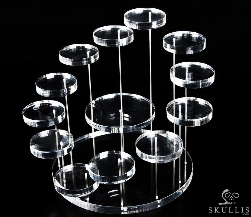 Floating 13 Crystal Skulls White Acrylic Display Stand for 1.5"-2.5" Crystal Skull Floating 13 Crystal Skulls White Acrylic Display Stand for 1.5"-2.5" Crystal Skull