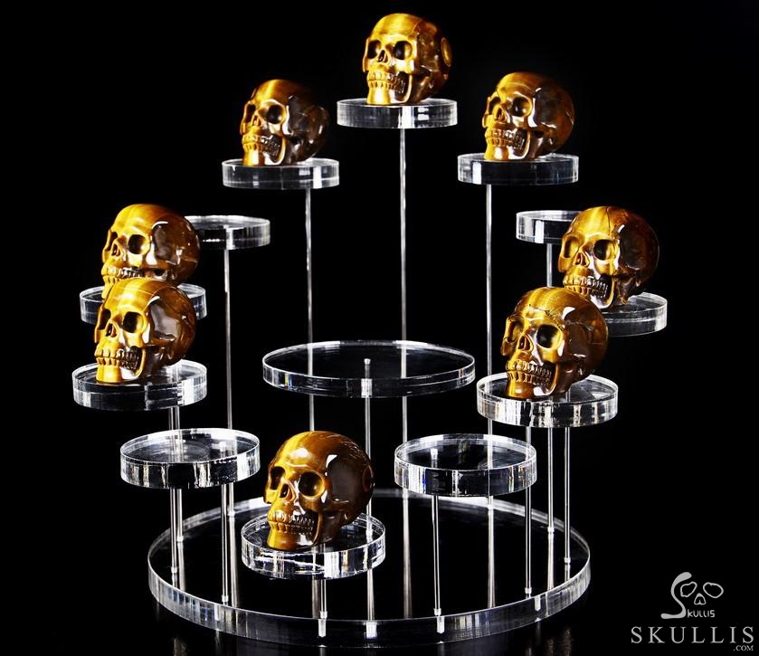 Floating 13 Crystal Skulls White Acrylic Display Stand for 1.5"-2.5" Crystal Skull Floating 13 Crystal Skulls White Acrylic Display Stand for 1.5"-2.5" Crystal Skull