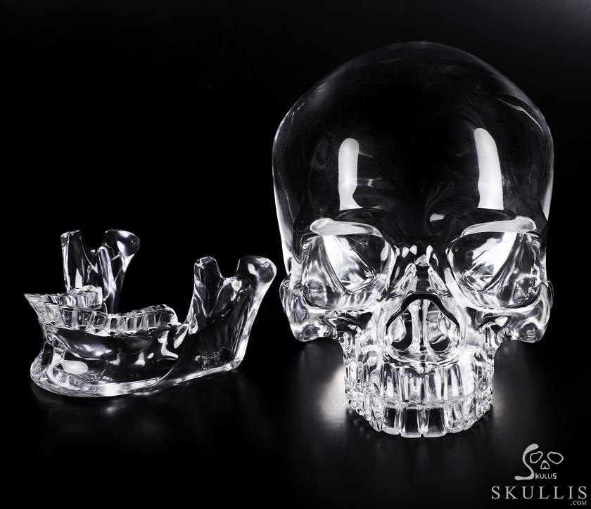 Lifesized Optically Clear 7.5" K9 CRYSTAL Carved Crystal Detachable Skulls, Super Realistic, Crystal Healing Lifesized Optically Clear 7.5" K9 CRYSTAL Carved Crystal Detachable Skulls, Super Realistic, Crystal Healing