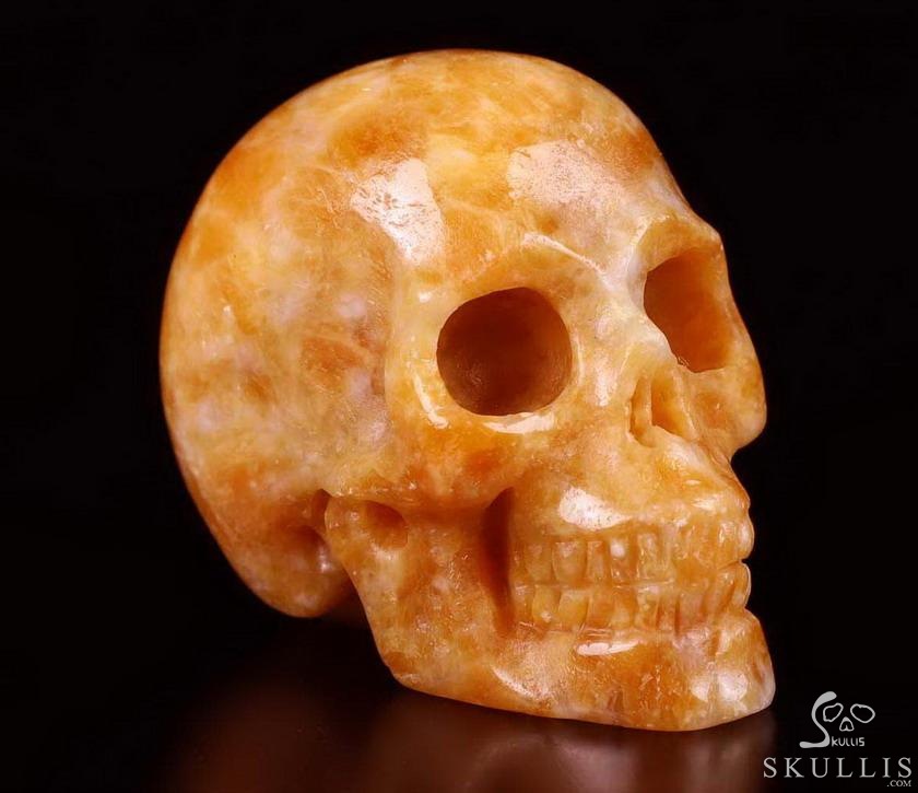Nice 2.0" Orange Calcite Carved Crystal Skull, Realistic, Crystal Healing Nice 2.0" Orange Calcite Carved Crystal Skull, Realistic, Crystal Healing