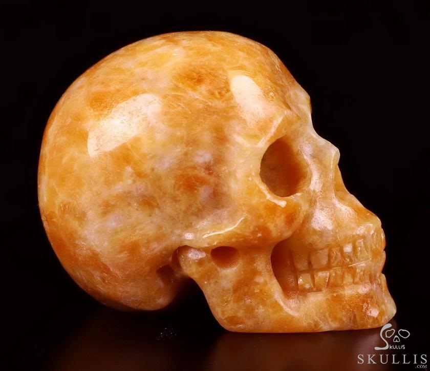 Nice 2.0" Orange Calcite Carved Crystal Skull, Realistic, Crystal Healing Nice 2.0" Orange Calcite Carved Crystal Skull, Realistic, Crystal Healing