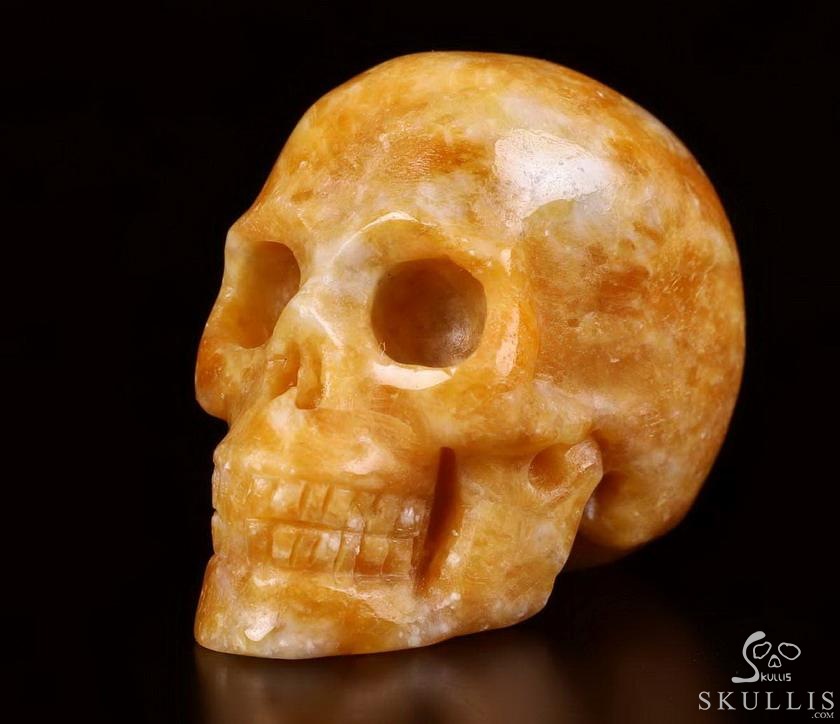 Nice 2.0" Orange Calcite Carved Crystal Skull, Realistic, Crystal Healing Nice 2.0" Orange Calcite Carved Crystal Skull, Realistic, Crystal Healing