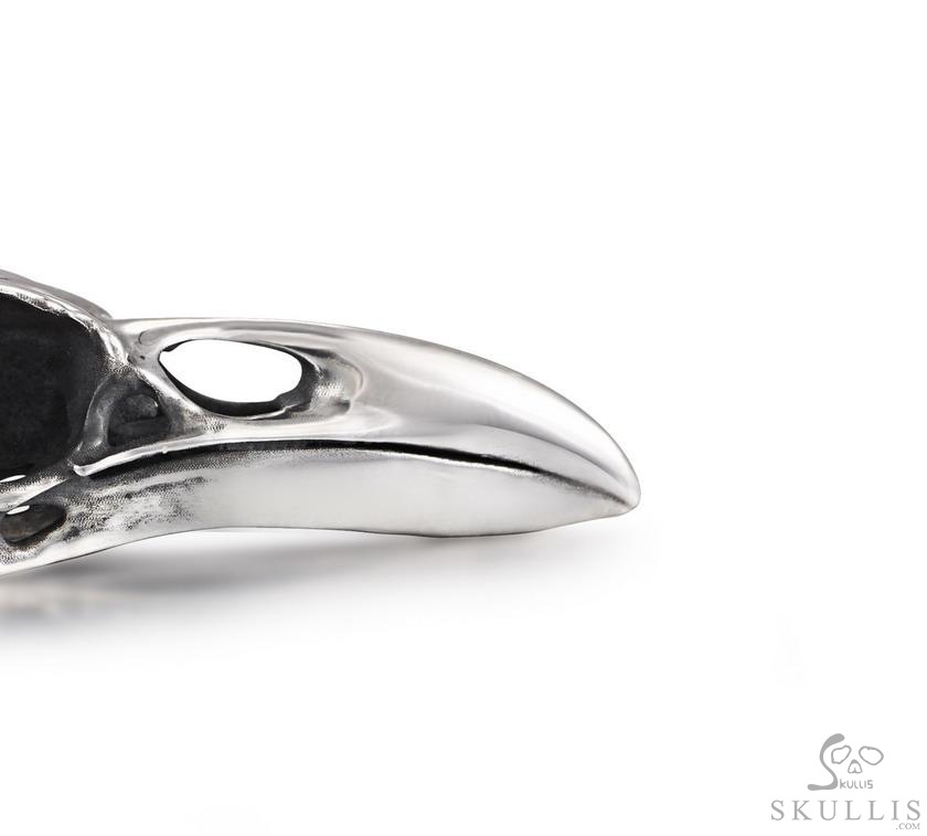 Night Pathfinder - 925 Sterling Silver Raven Skull Necklace With Moonstone Inlay, Skull Jewelry, for Women & Men Night Pathfinder - 925 Sterling Silver Raven Skull Necklace With Moonstone Inlay, Skull Jewelry, for Women & Men