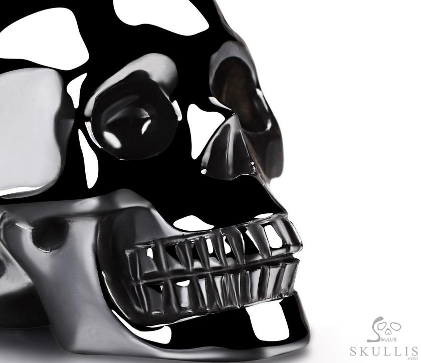 Perching Point - Necklace of 1.4" Black Obsidian Hand Carved Crystal Skull Perfume Bottle Pendant, Crystal Healing Skull Jewelry, for Women & Men Perching Point - Necklace of 1.4" Black Obsidian Hand Carved Crystal Skull Perfume Bottle Pendant, Crystal Healing Skull Jewelry, for Women & Men