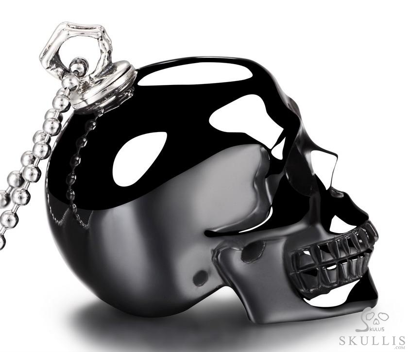 Perching Point - Necklace of 1.4" Black Obsidian Hand Carved Crystal Skull Perfume Bottle Pendant, Crystal Healing Skull Jewelry, for Women & Men Perching Point - Necklace of 1.4" Black Obsidian Hand Carved Crystal Skull Perfume Bottle Pendant, Crystal Healing Skull Jewelry, for Women & Men