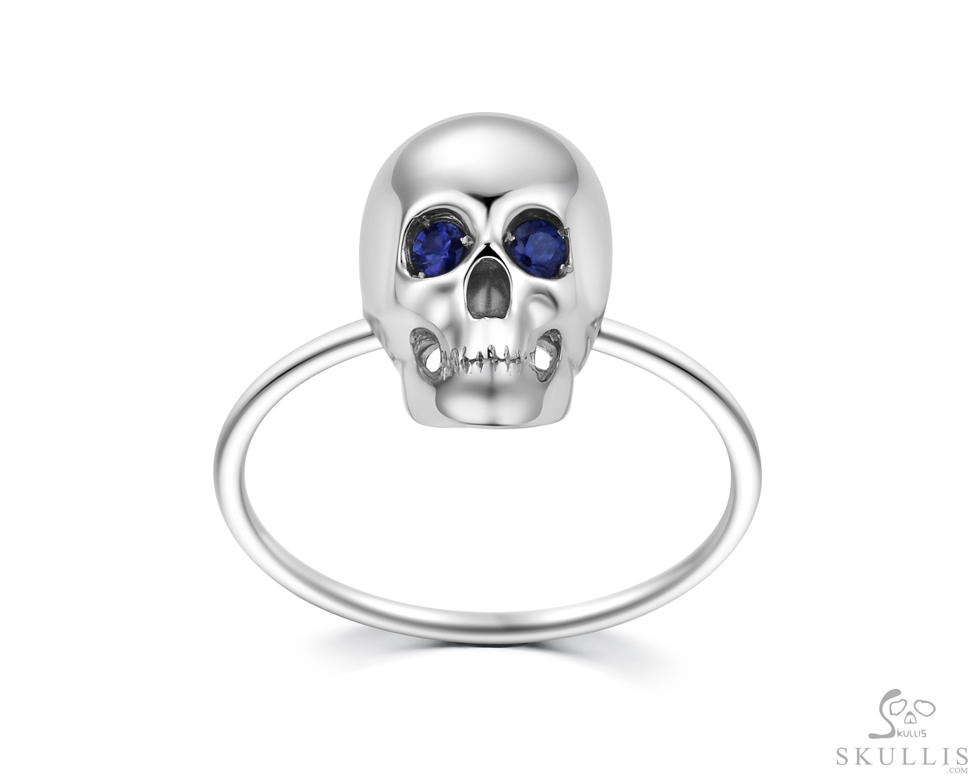 The Blue Witness - 925 Sterling Silver Skull Ring with Sapphire Eyes, Skull Jewelry, for Women & Men The Blue Witness - 925 Sterling Silver Skull Ring with Sapphire Eyes, Skull Jewelry, for Women & Men