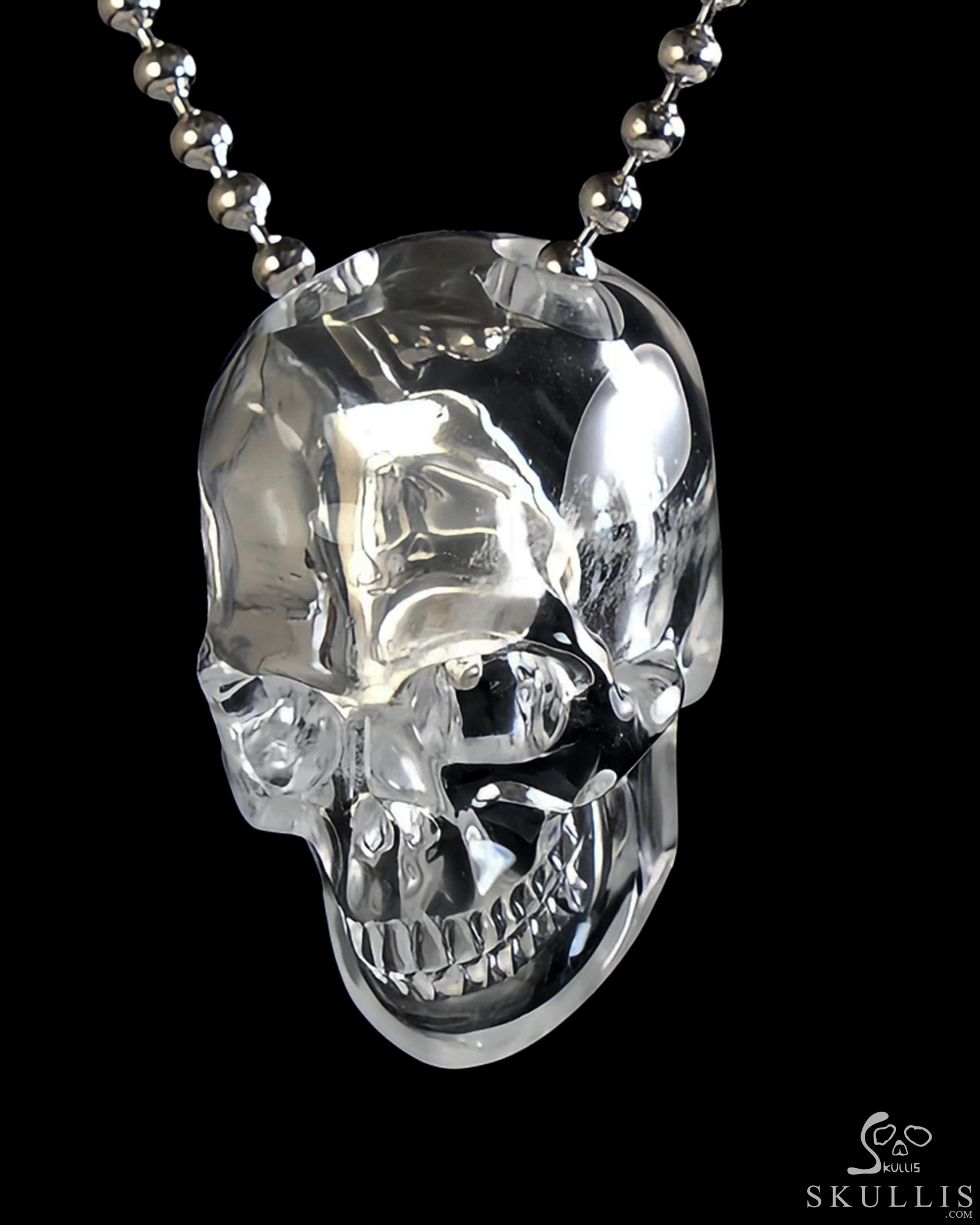 Hollow Essence - Gem Skull Pendant Necklace of Quartz Rock Crystal Hand Carved Hollow Crystal Skull, Crystal Healing Skull Jewelry, for Women & Men Hollow Essence - Gem Skull Pendant Necklace of Quartz Rock Crystal Hand Carved Hollow Crystal Skull, Crystal Healing Skull Jewelry, for Women & Men