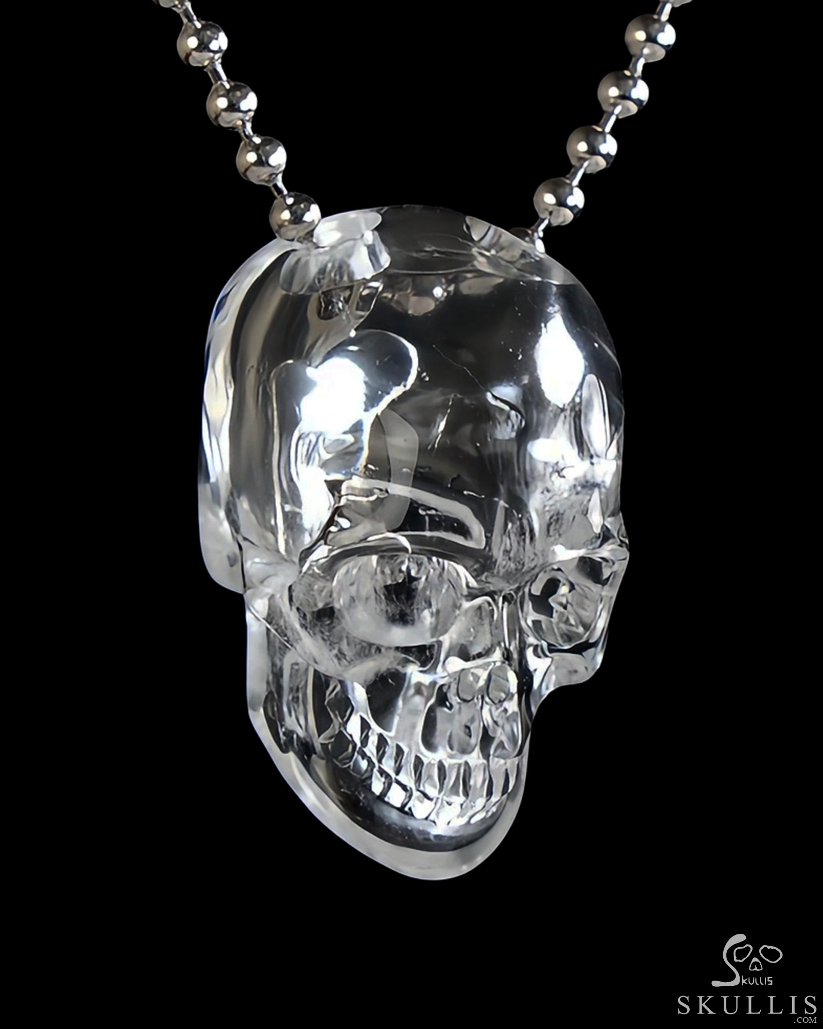 Hollow Essence - Gem Skull Pendant Necklace of Quartz Rock Crystal Hand Carved Hollow Crystal Skull, Crystal Healing Skull Jewelry, for Women & Men Hollow Essence - Gem Skull Pendant Necklace of Quartz Rock Crystal Hand Carved Hollow Crystal Skull, Crystal Healing Skull Jewelry, for Women & Men