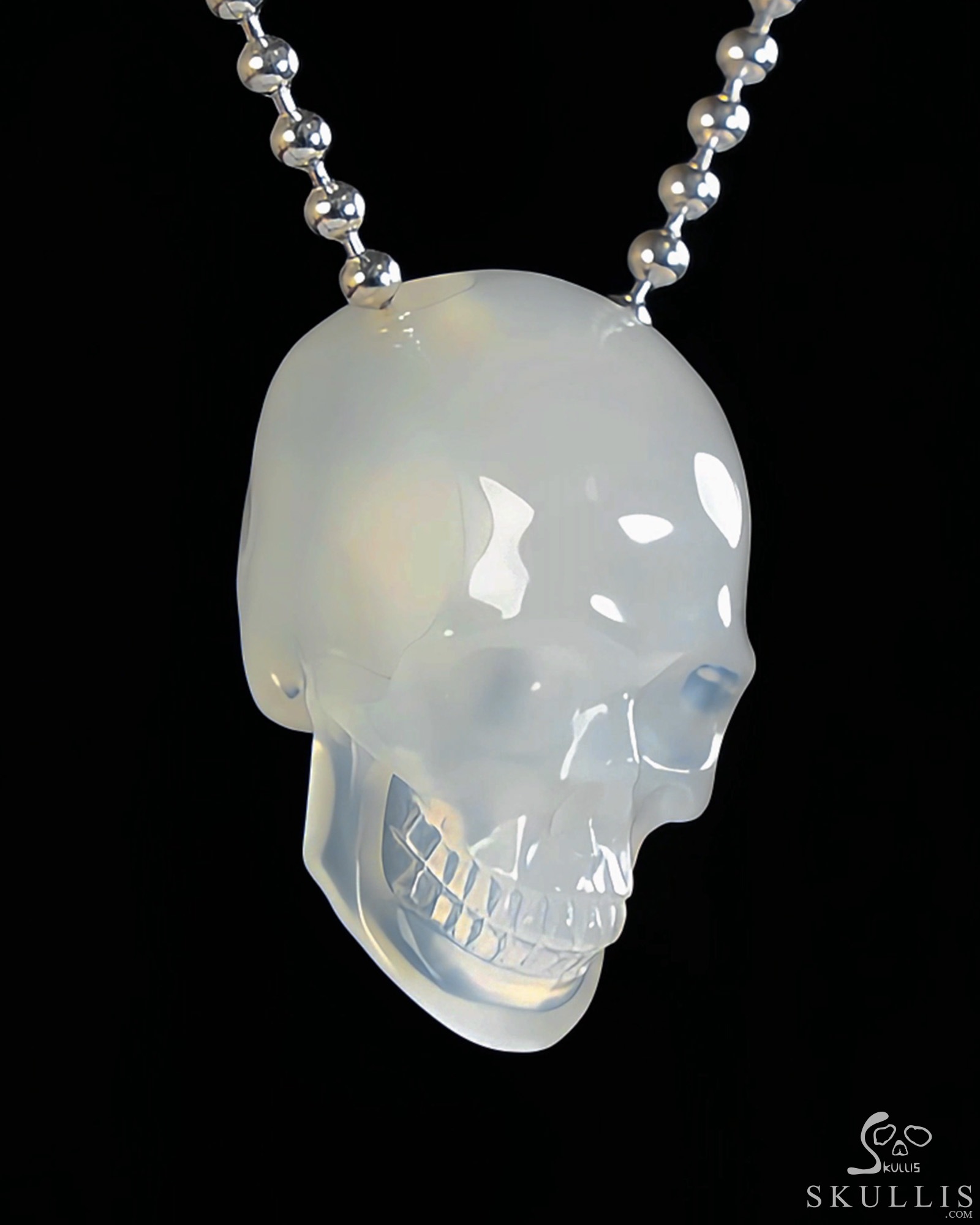 Hollow Essence - Gem Skull Pendant Necklace of Agate Hand Carved Hollow Crystal Skull, Crystal Healing Skull Jewelry, for Women & Men Hollow Essence - Gem Skull Pendant Necklace of Agate Hand Carved Hollow Crystal Skull, Crystal Healing Skull Jewelry, for Women & Men