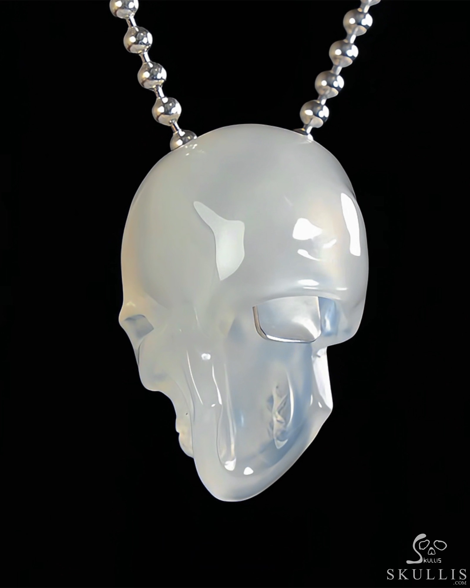 Hollow Essence - Gem Skull Pendant Necklace of Agate Hand Carved Hollow Crystal Skull, Crystal Healing Skull Jewelry, for Women & Men Hollow Essence - Gem Skull Pendant Necklace of Agate Hand Carved Hollow Crystal Skull, Crystal Healing Skull Jewelry, for Women & Men