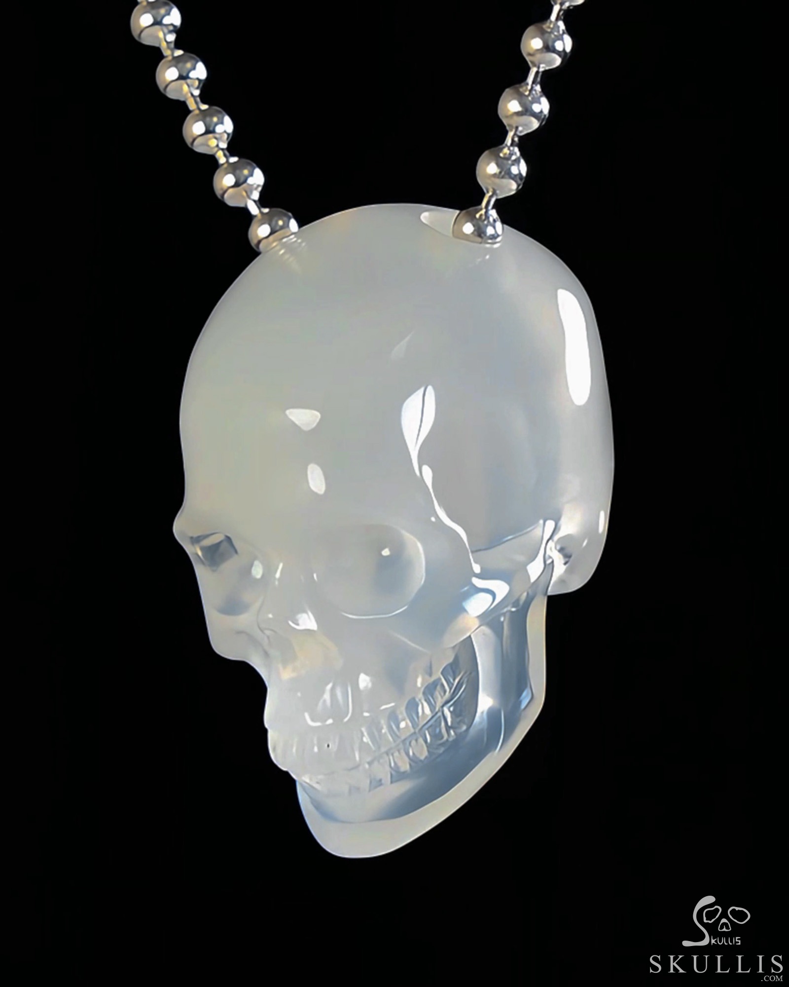 Hollow Essence - Gem Skull Pendant Necklace of Agate Hand Carved Hollow Crystal Skull, Crystal Healing Skull Jewelry, for Women & Men Hollow Essence - Gem Skull Pendant Necklace of Agate Hand Carved Hollow Crystal Skull, Crystal Healing Skull Jewelry, for Women & Men