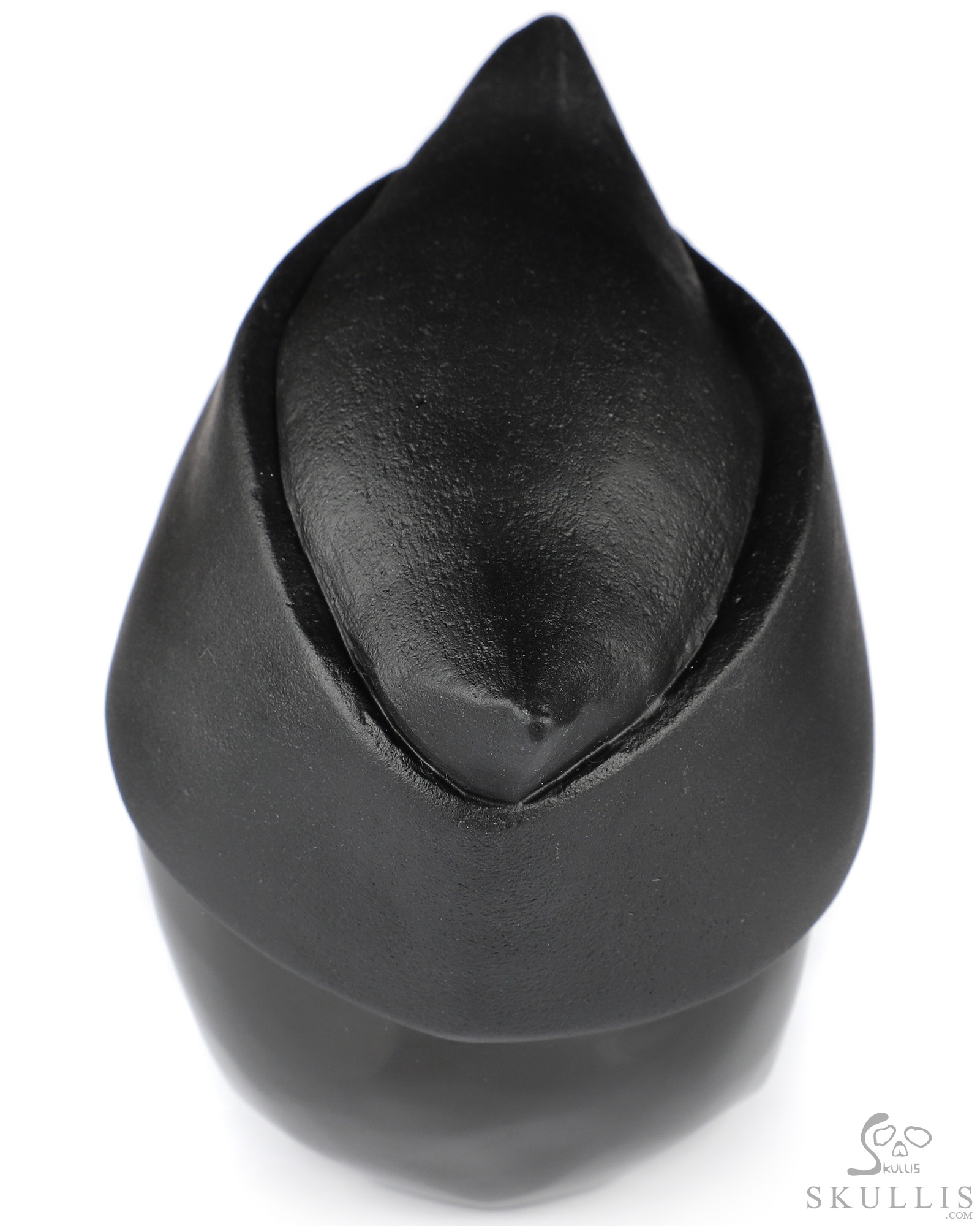 5.1" Black Obsidian Hand Carved Crystal Skull and Navy Cap Fine Art Sculpture, Crystal Healing 5.1" Black Obsidian Hand Carved Crystal Skull and Navy Cap Fine Art Sculpture, Crystal Healing