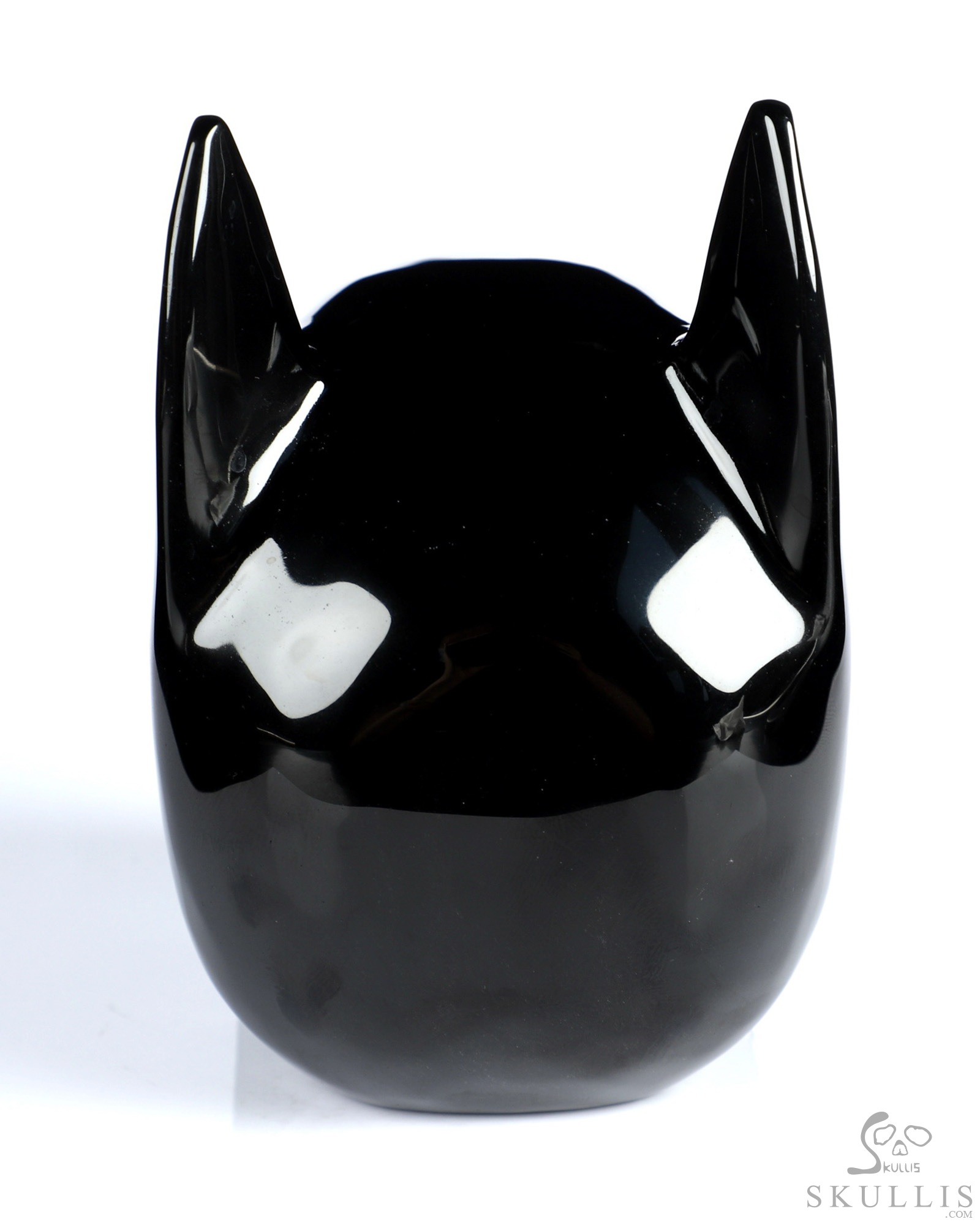 5.0" Black Obsidian Hand Carved Batman Crystal Skull Fine Art Sculpture, Crystal Healing 5.0" Black Obsidian Hand Carved Batman Crystal Skull Fine Art Sculpture, Crystal Healing